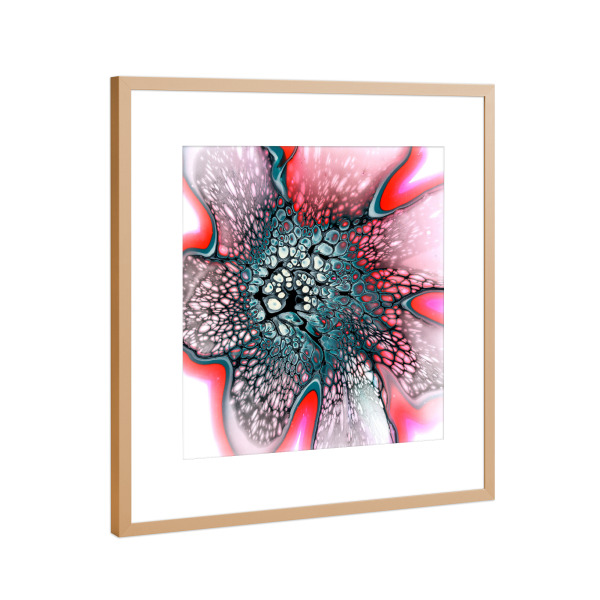 Poster mit Rahmen Kupfer "Green N Rot Lacing" artboxONE - Abstrakt