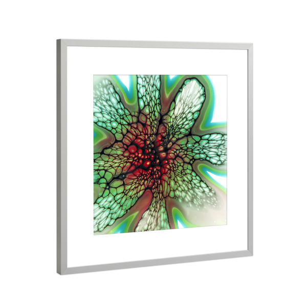 Poster mit Rahmen Silber "Green N Rot lacing art" artboxONE - Abstrakt