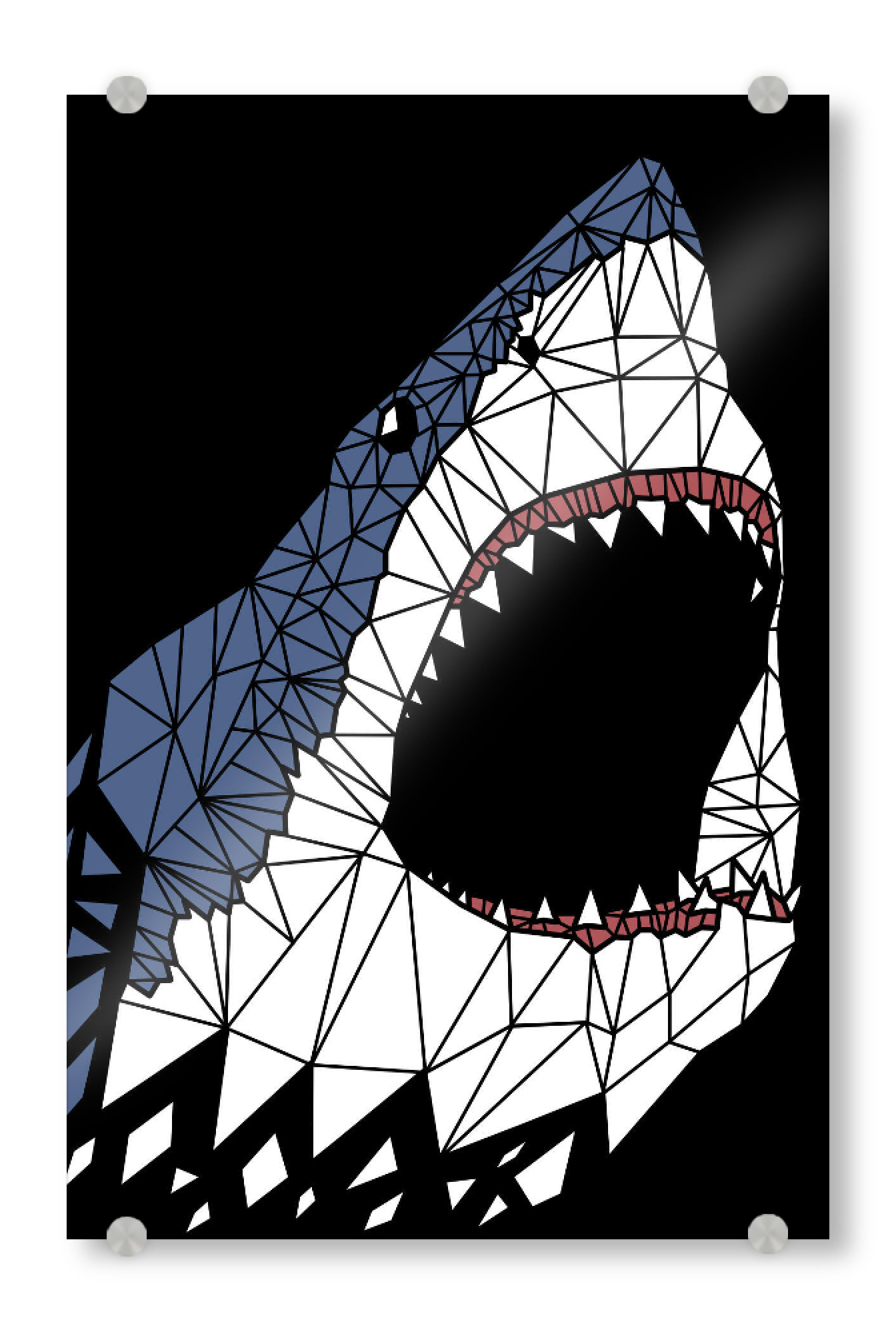 Acrylglasbild "Geometric great Shark" artboxONE - Tiere,Comic - Great shark,Shark,Geometrick,Attack,Predator,Hai,Comic,Tier,Animal