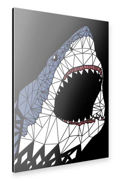 Alu-Dibond "Geometric great Shark" 30x20 cm artboxONE