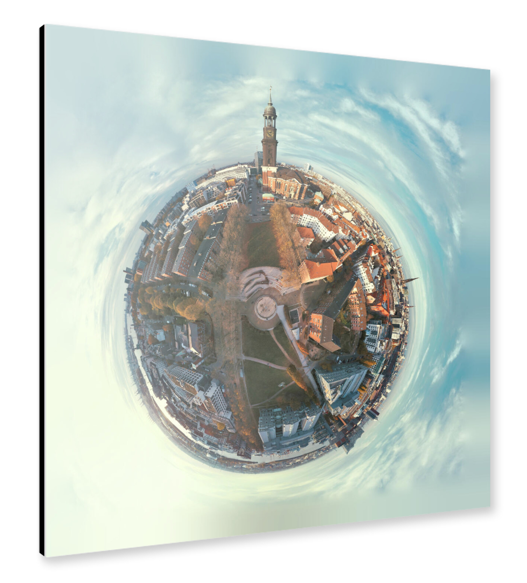 Alu-Dibond "Kirche St. Michaelis (Michel) - HH" 30x30 cm artboxONE