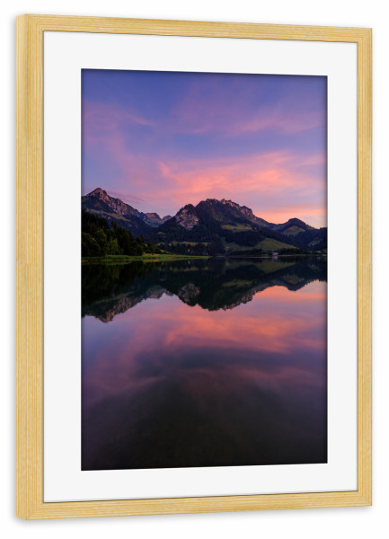 Poster mit Rahmen kiefer "Panoramic view at Schwarzsee" artboxONE - Natur