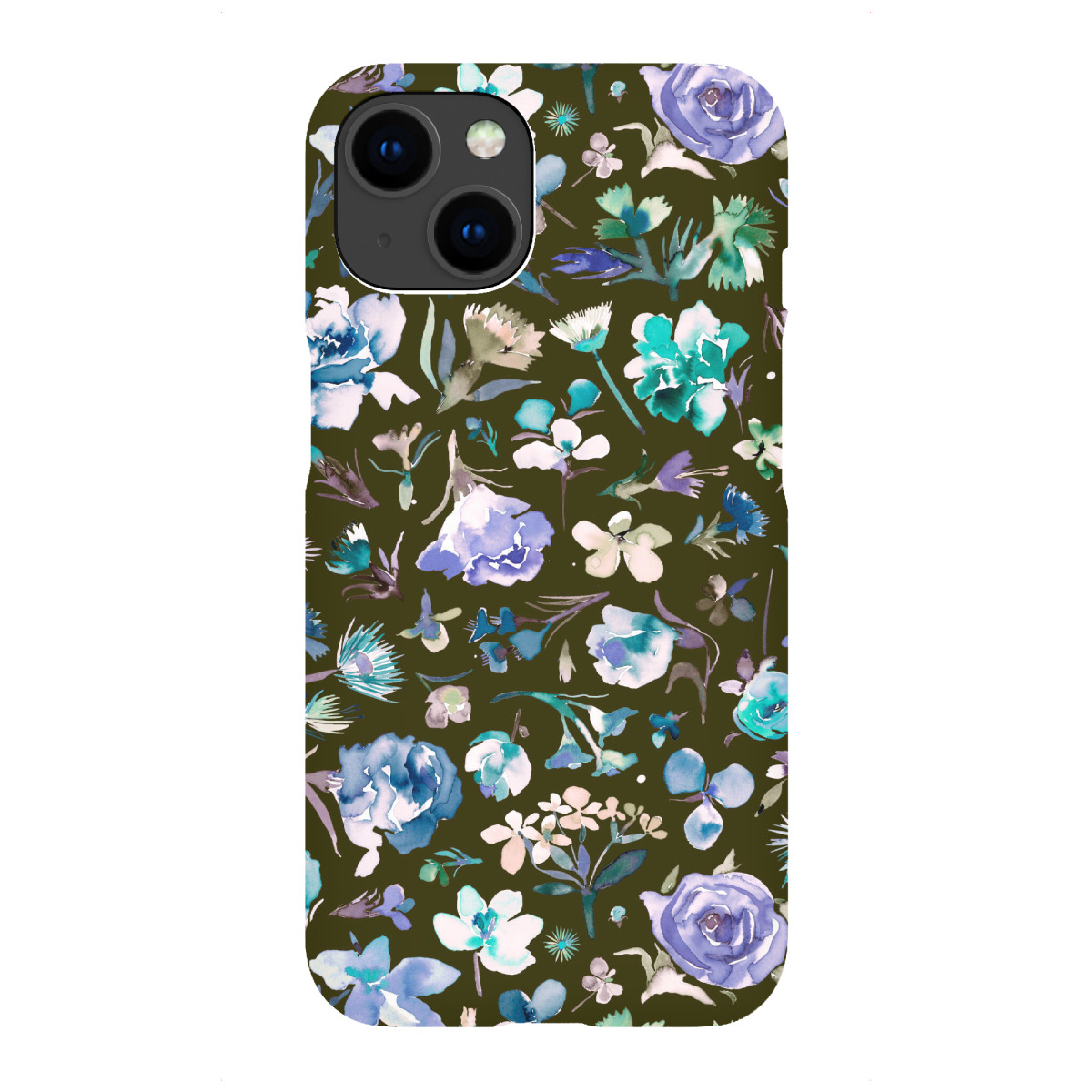"Flower Buds Dark Blue"für iPhone - Premium-Case Handyhülle artboxONE