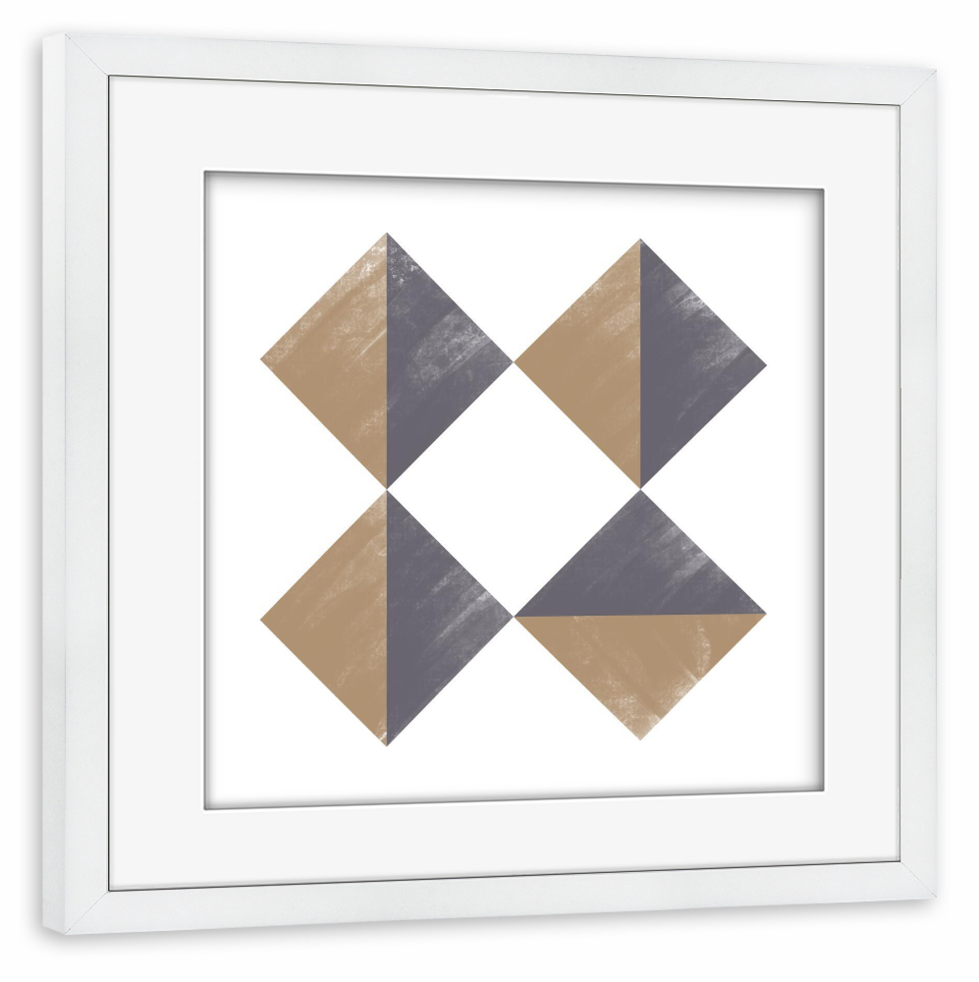 Poster mit Rahmen weiß "EightTriangles" artboxONE - Abstrakt,Geometrie