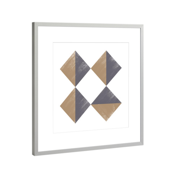 Poster mit Rahmen Silber "EightTriangles" artboxONE - Abstrakt,Geometrie