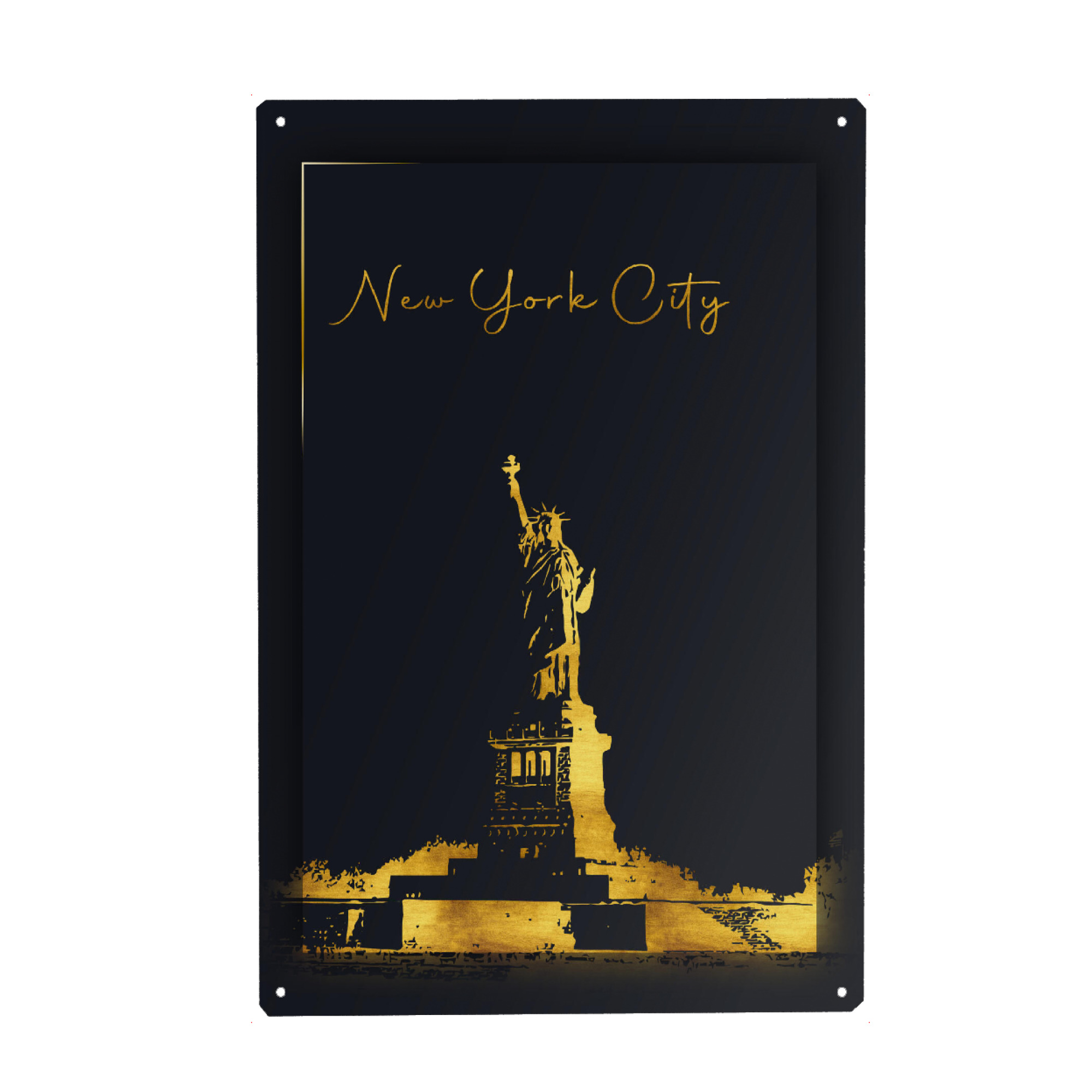 Holzbild "New York in Gold Liberty" artboxONE - Städte,Städte / New York