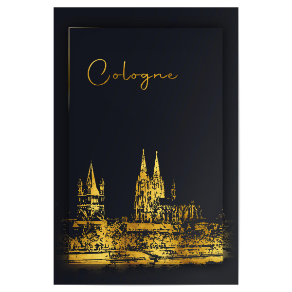 Poster 30x20 cm "Köln in Gold Skyline" artboxONE - Städte,Städte / Köln