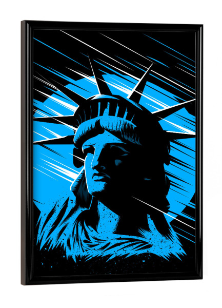 Poster mit schwarzem Rahmen "Rising Statue of liberty" artboxONE - Städte / New York,Architektur