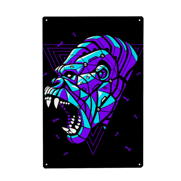 Holzbild "Robot Gorilla" artboxONE - Tiere,Comic - Gorilla,Ape,Nature,Natur,Affe,Monkey,Portrait,Comic,Anima,Wild,Robot,Punk,Mechanic