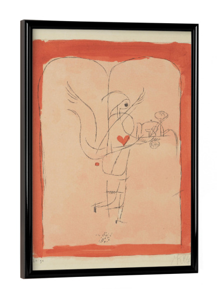 Poster mit schwarzem Rahmen "Genius serviert Frühstück" artboxONE - Abstrakt,Menschen,Liebe