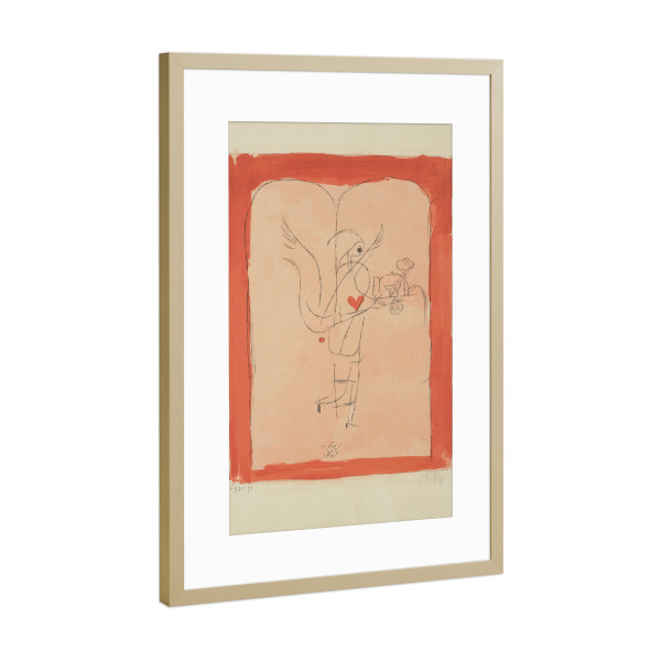 Poster mit Rahmen Gold "Genius serviert Frühstück" artboxONE - Abstrakt,Menschen,Liebe