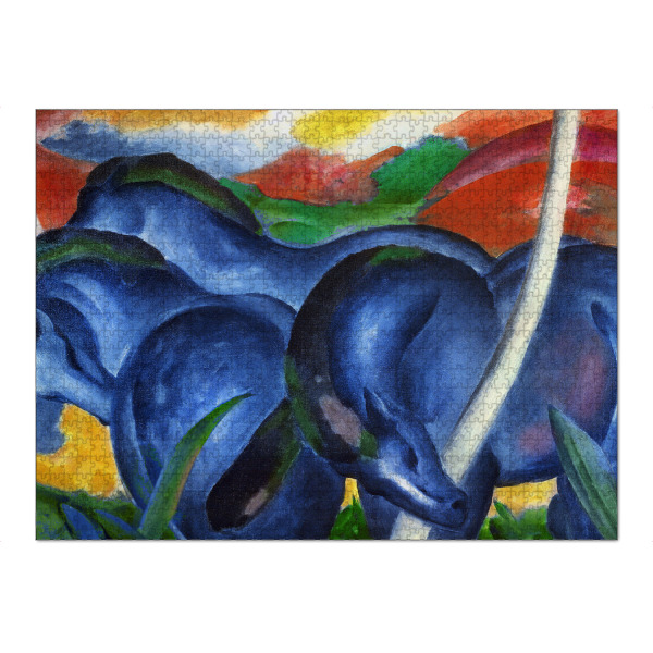 Puzzle Ravensburger "Die grossen blauen Pferde" artboxONE - Natur,Tiere,Abstrakt