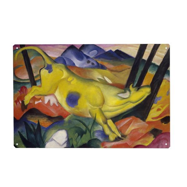 Metall Poster "Die gelbe Kuh - Franz Marc" artboxONE - Natur,Tiere,Abstrakt