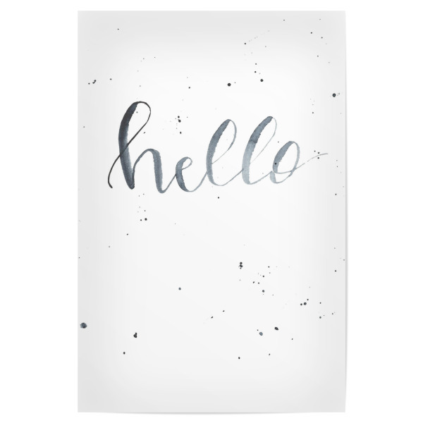 Poster 30x20 cm "Hello Handlettering und Watercolor" artboxONE - Typografie,Buchstaben,Für Mama,Galaxy