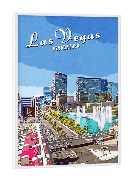 Poster mit weißem Rahmen "Las Vegas Vintage" artboxONE - Städte,Architektur,Städte / Las Vegas