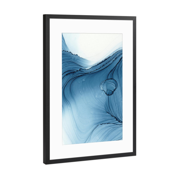 Poster mit Rahmen Schwarz (Metallic) "Welle-Pigment Fehler" artboxONE - Abstrakt