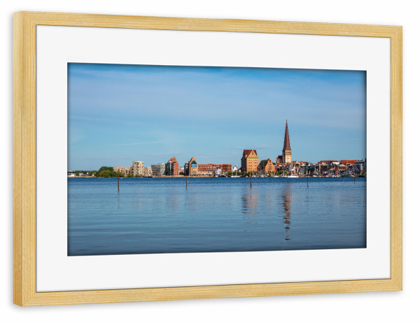 Poster mit Rahmen kiefer "Warnowblick auf Rostock" artboxONE - Natur,Reise,Architektur,Städte / Weitere