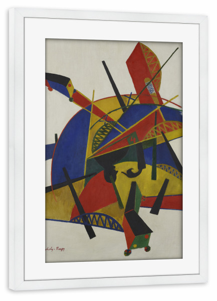 Poster mit Rahmen weiß "Brücken von Nagy" artboxONE - Abstrakt,Geometrie