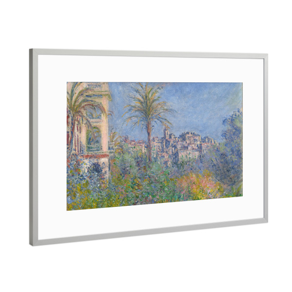 Poster mit Rahmen Silber "Villen in Bordighera - Monet" artboxONE - Natur