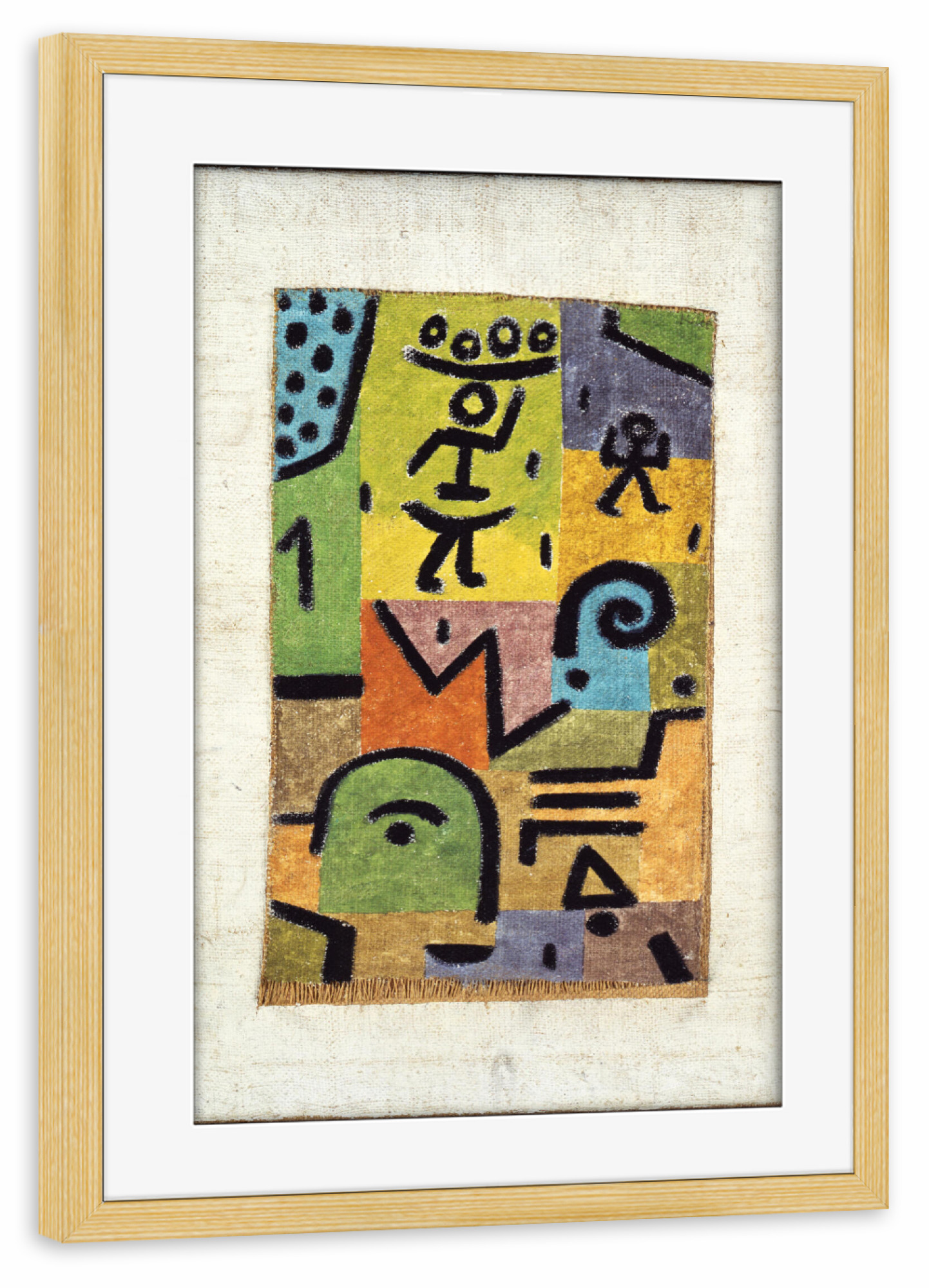 Poster mit Rahmen kiefer "Zitronenernte von Paul Klee" artboxONE - Abstrakt,Geometrie,Essen & Trinken / Obst & Gemüse