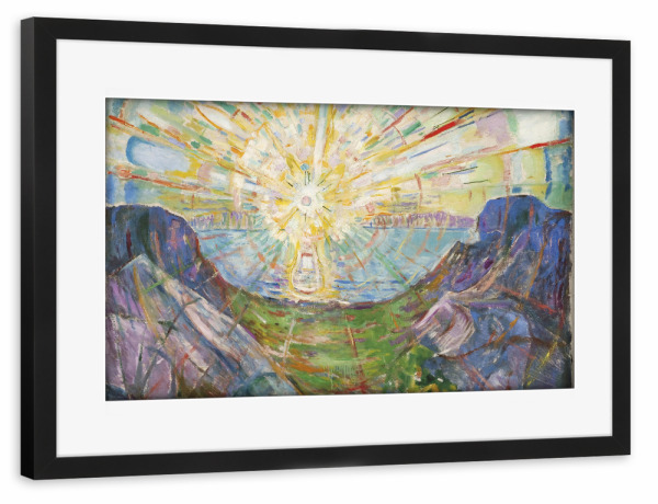 Poster mit Rahmen schwarz "Die Sonne von Edvard Munch" artboxONE - Natur,Reise