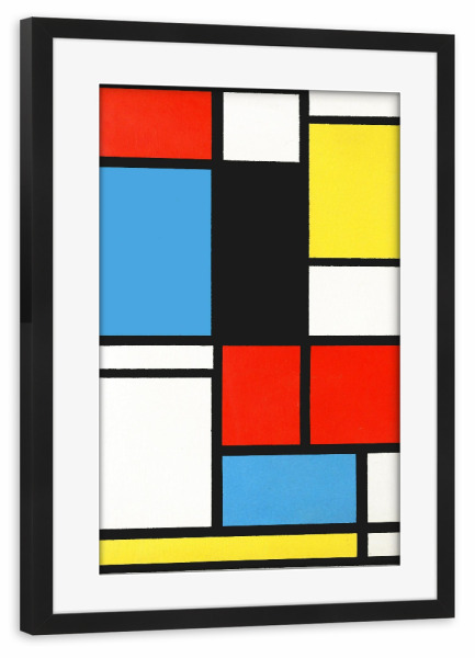 Poster mit Rahmen schwarz "Komposition von Piet Mondrian 2" artboxONE - Abstrakt,Geometrie