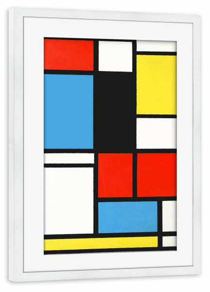 Poster mit Rahmen weiß "Komposition von Piet Mondrian 2" artboxONE - Abstrakt,Geometrie