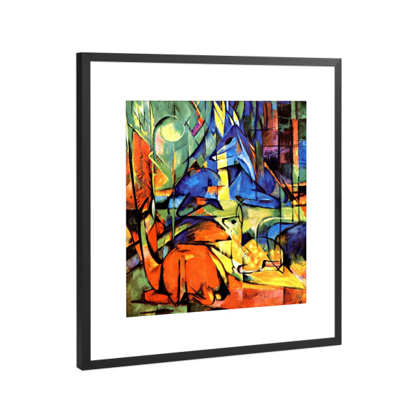 Poster mit Rahmen Schwarz (Metallic) "Colorful Landscape by Franz Marc" artboxONE - Natur,Tiere,Abstrakt