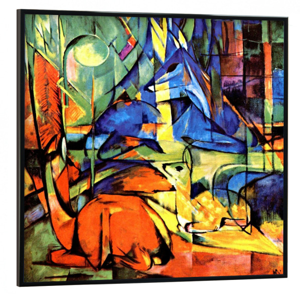 Poster mit schwarzem Rahmen 30x30 cm "Colorful Landscape by Franz Marc" artboxONE - Natur,Tiere,Abstrakt