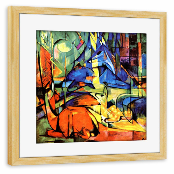 Poster mit Rahmen kiefer "Colorful Landscape by Franz Marc" artboxONE - Natur,Tiere,Abstrakt