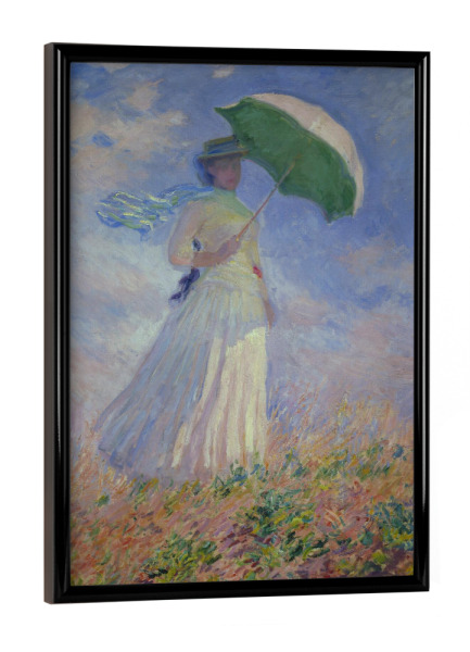 Poster mit schwarzem Rahmen "Frau mit Sonnenschirm - Monet" artboxONE - Natur,Floral,Menschen