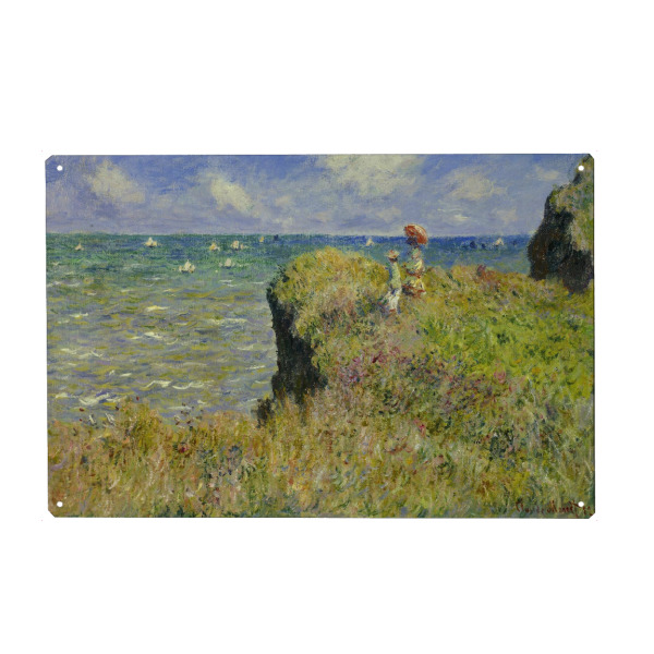 Holzbild "Klippenwanderung in Pourville" artboxONE - Natur,Reise,Menschen
