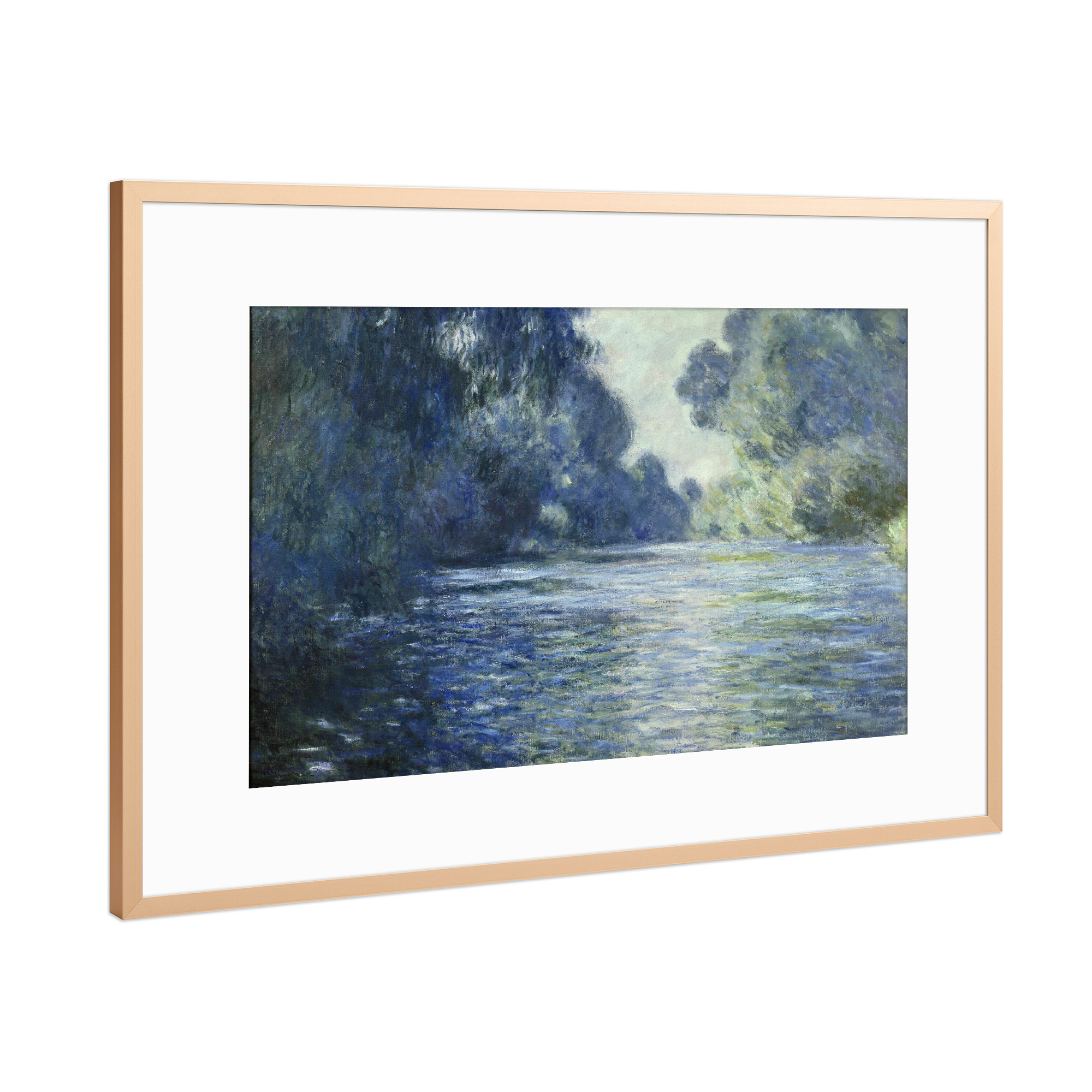 Poster mit Rahmen Kupfer "Arm der Seine nahe Giverny" artboxONE - Natur,Reise