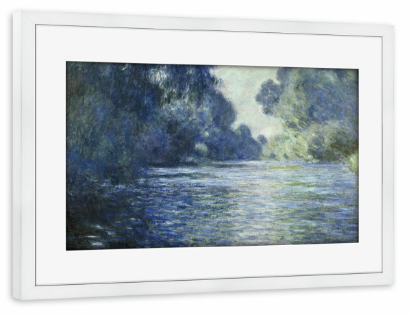 Poster mit Rahmen weiß "Arm der Seine nahe Giverny" artboxONE - Natur,Reise