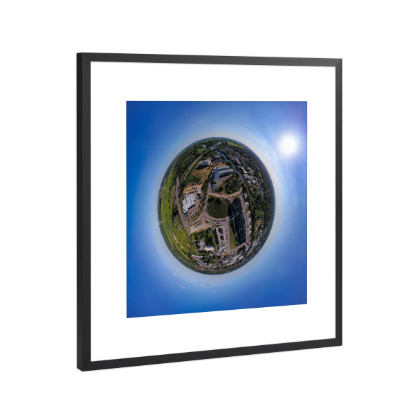 Poster mit Rahmen Schwarz (Metallic) "HH-Gewerbepark Am Schleusengraben" artboxONE - Städte,Städte / Hamburg,Reise,Architektur,Reise / Länder