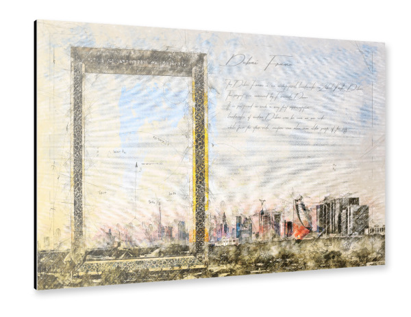 Alu-Dibond "Dubai Frame" 30x20 cm artboxONE