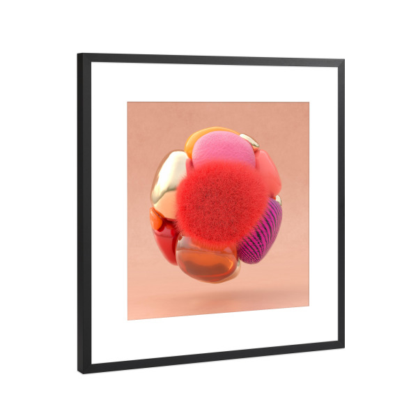 Poster mit Rahmen Schwarz (Metallic) "3D rendered abstract illustration" artboxONE - Abstrakt