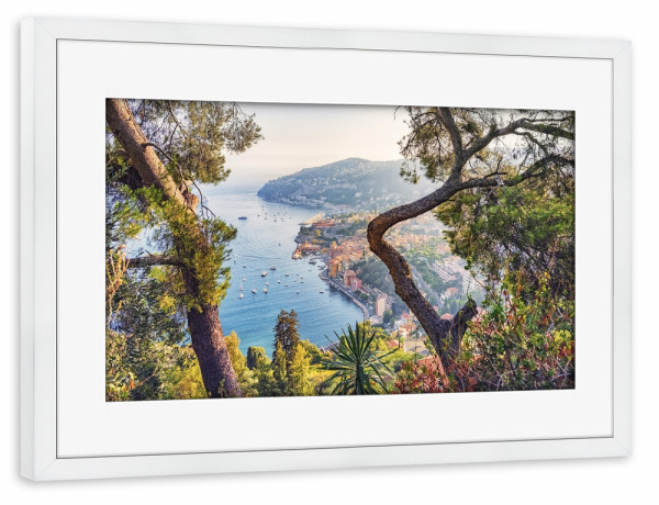 Poster mit Rahmen weiß "Villefranche-Sur-Mer" artboxONE - Natur,Reise,Reise / Strand und Meer,Reise / Länder