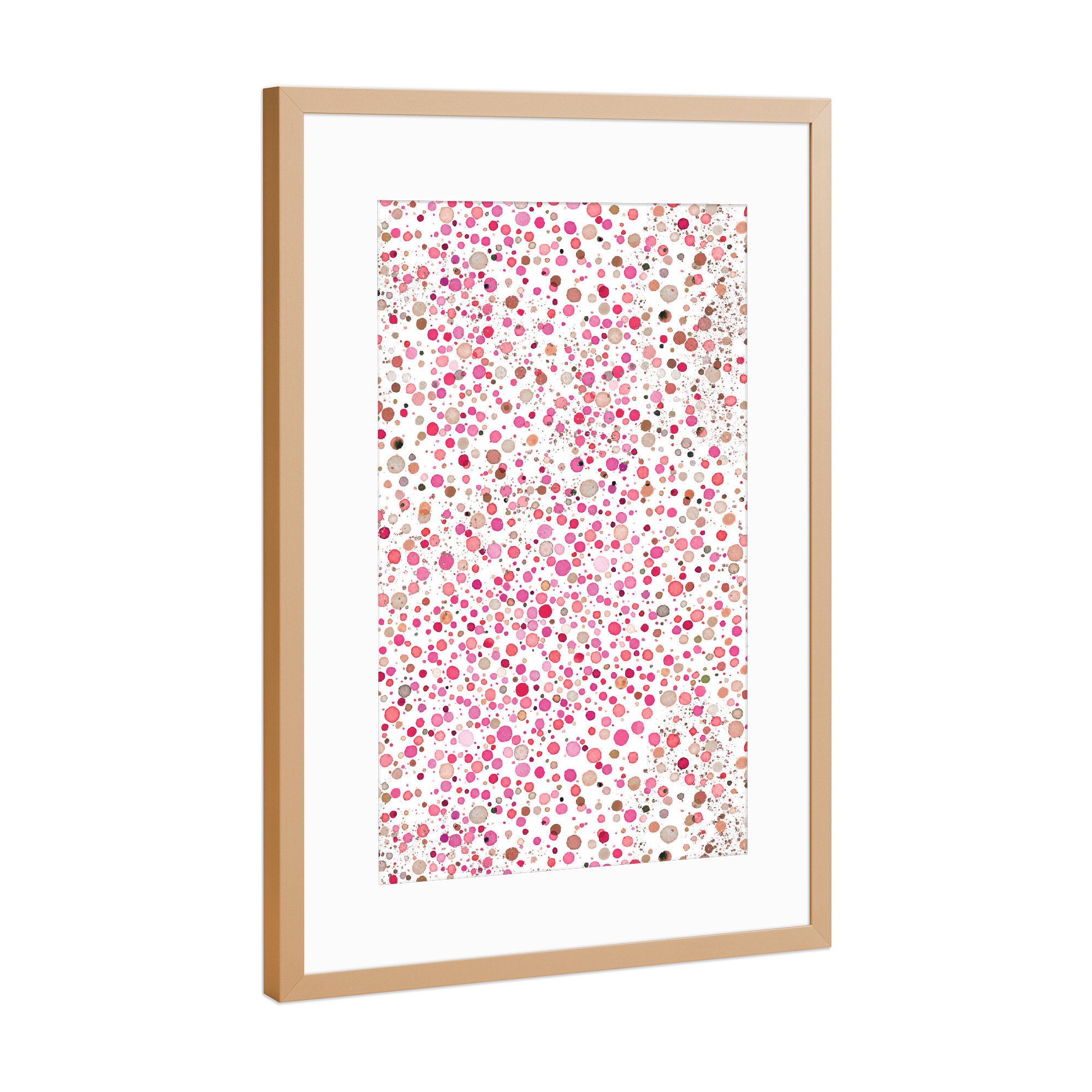 Poster mit Rahmen Kupfer "Watercolor Fireflies Dots Red" artboxONE - Abstrakt,Für Mama,Galaxy