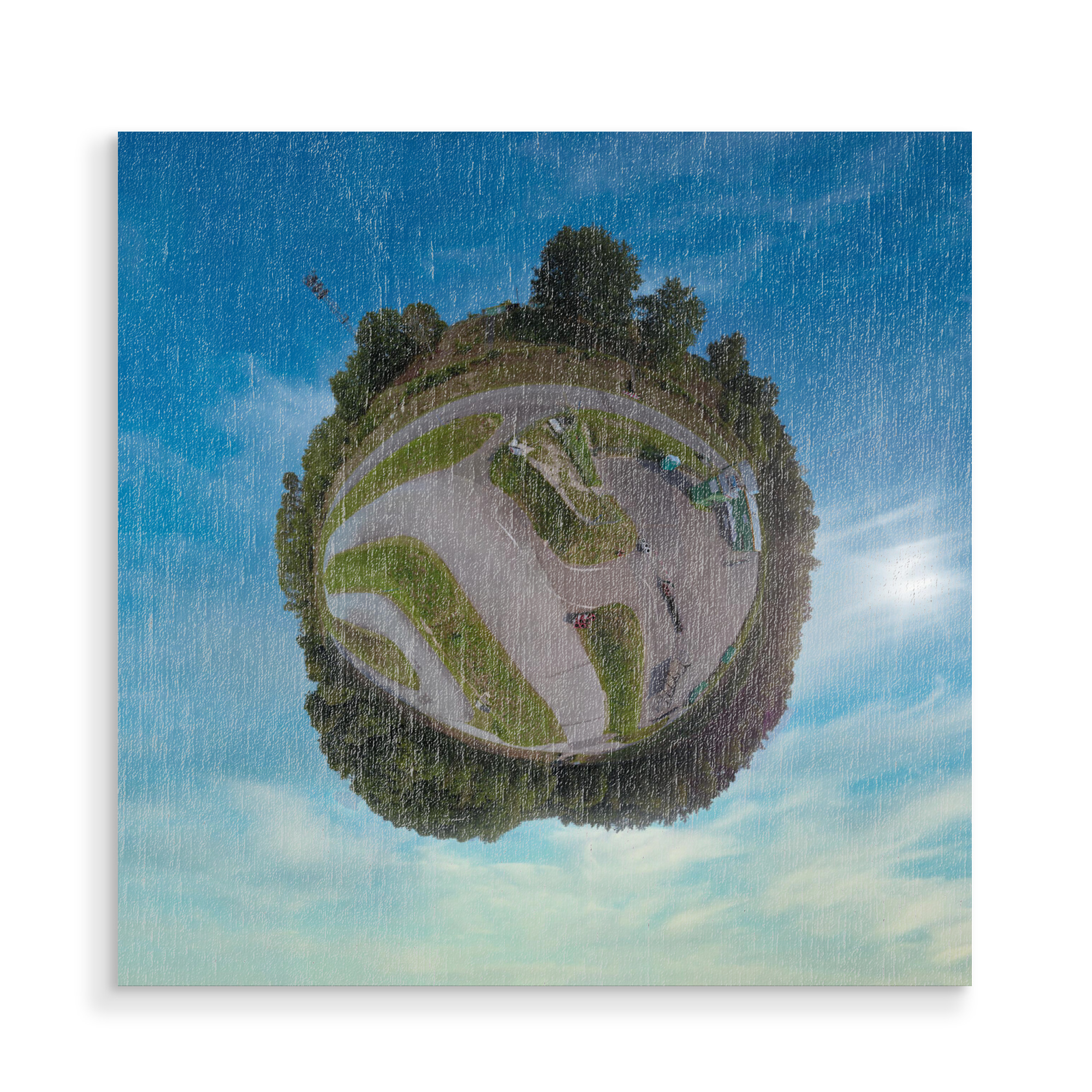 Holzbild "Rennstrecke Heidbergring" artboxONE - Städte,Reise,Sport / Motorsport,Sport,Reise / Länder