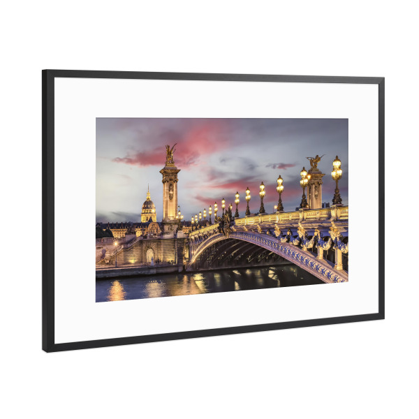 Poster mit Rahmen Schwarz (Metallic) "Romantic Paris" artboxONE - Städte,Reise,Architektur,Städte / Paris,Reise / Länder