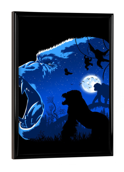 Poster mit schwarzem Rahmen "Gorilla Portrait" artboxONE - Natur,Tiere - Japan,Gorilla,Animal,Tier,Affe,Monkey,Natur,Nature,Comic