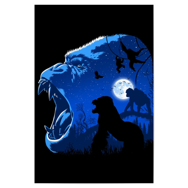 Poster "Gorilla Portrait" artboxONE - Natur,Tiere - Japan,Gorilla,Animal,Tier,Affe,Monkey,Natur,Nature,Comic