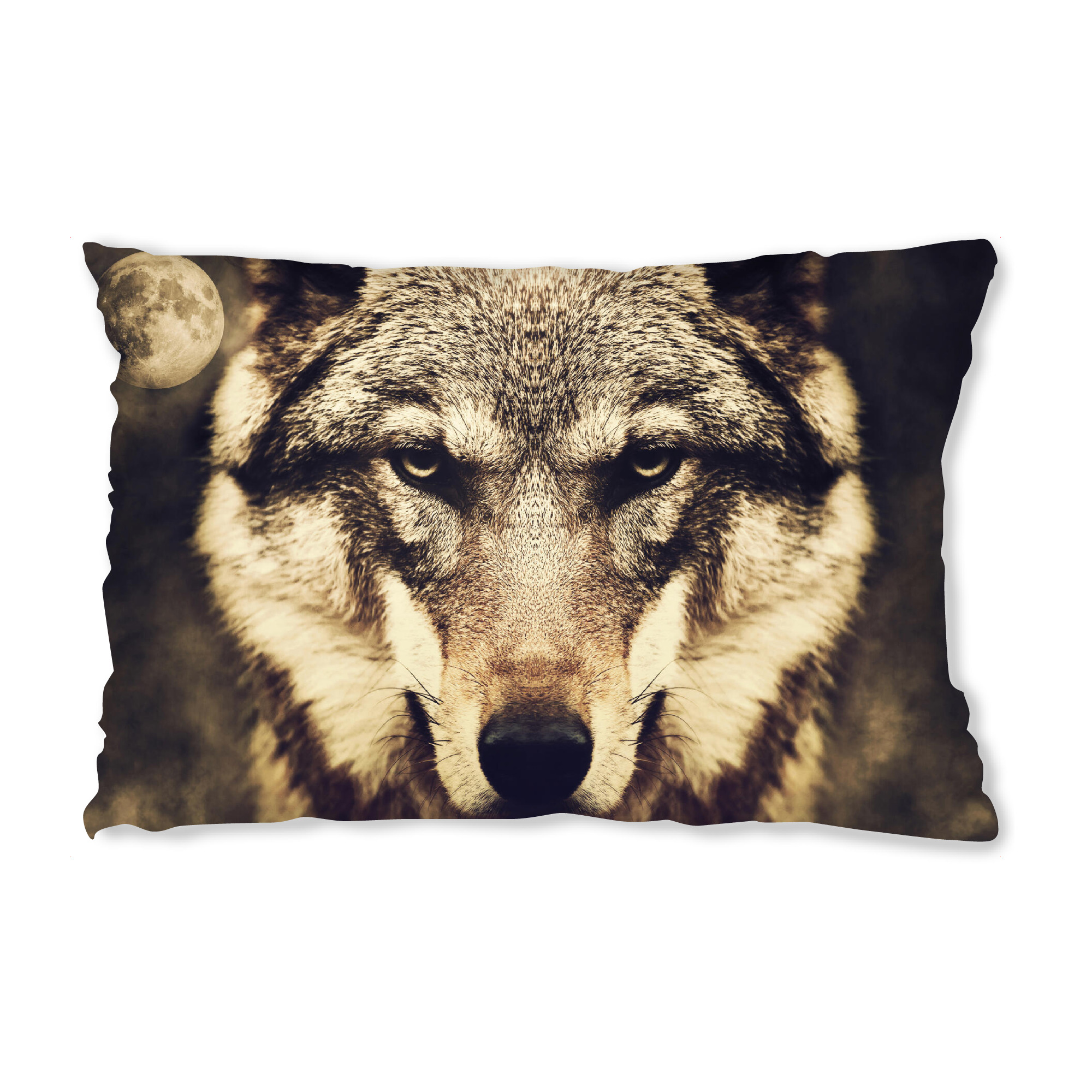 Design-Kissen "Wolf & Moon (matart)" artboxONE - Natur,Tiere - Wolf,Wolves,Animal,Animals,Natur,Nature,Moon,Tier,Portrait,Wild - Bild wolf