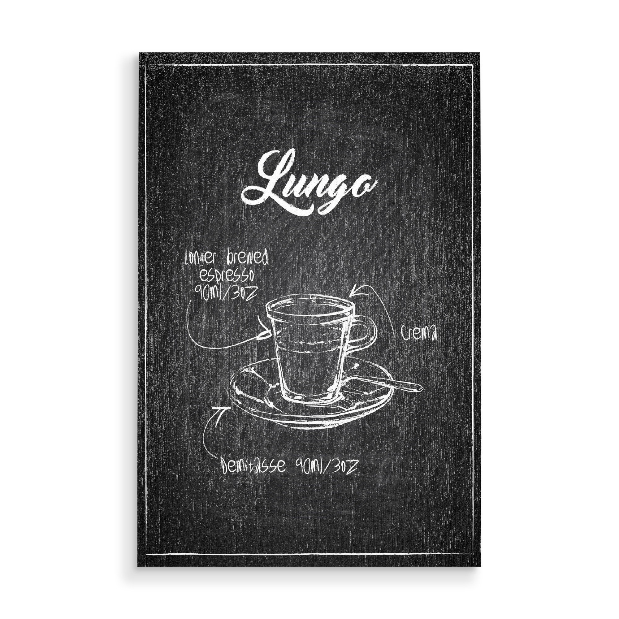 Holzbild "Lungo coffee Zeichnung" artboxONE - Essen & Trinken,Schwarzweiß