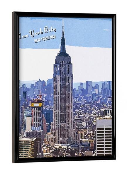 Poster mit schwarzem Rahmen "New York Vintage Skyline" artboxONE - Städte,Städte / New York,Architektur