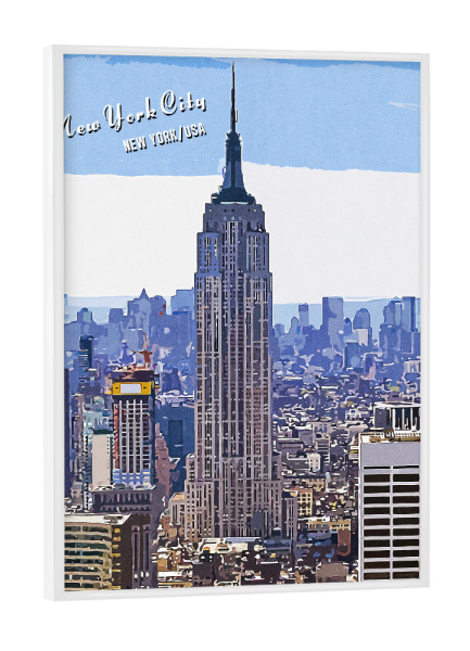 Poster mit weißem Rahmen "New York Vintage Skyline" artboxONE - Städte,Städte / New York,Architektur