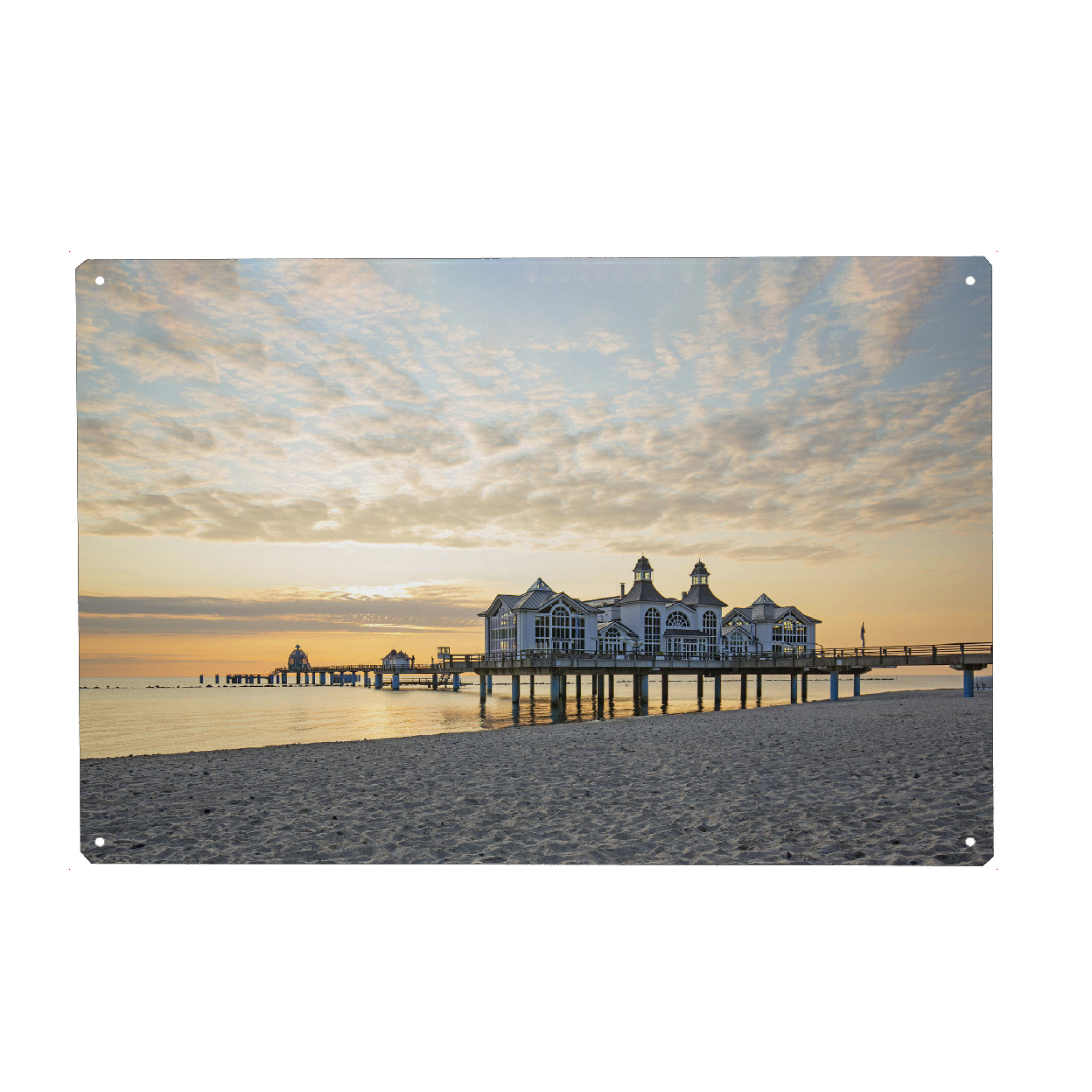 Holzbild "Morgenidylle Seebrücke Sellin" artboxONE - Reise,Architektur,Reise / Strand und Meer