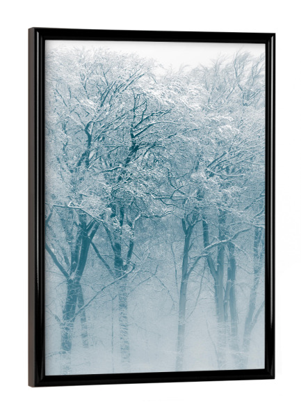 Poster mit schwarzem Rahmen "Winterwald" artboxONE - Natur