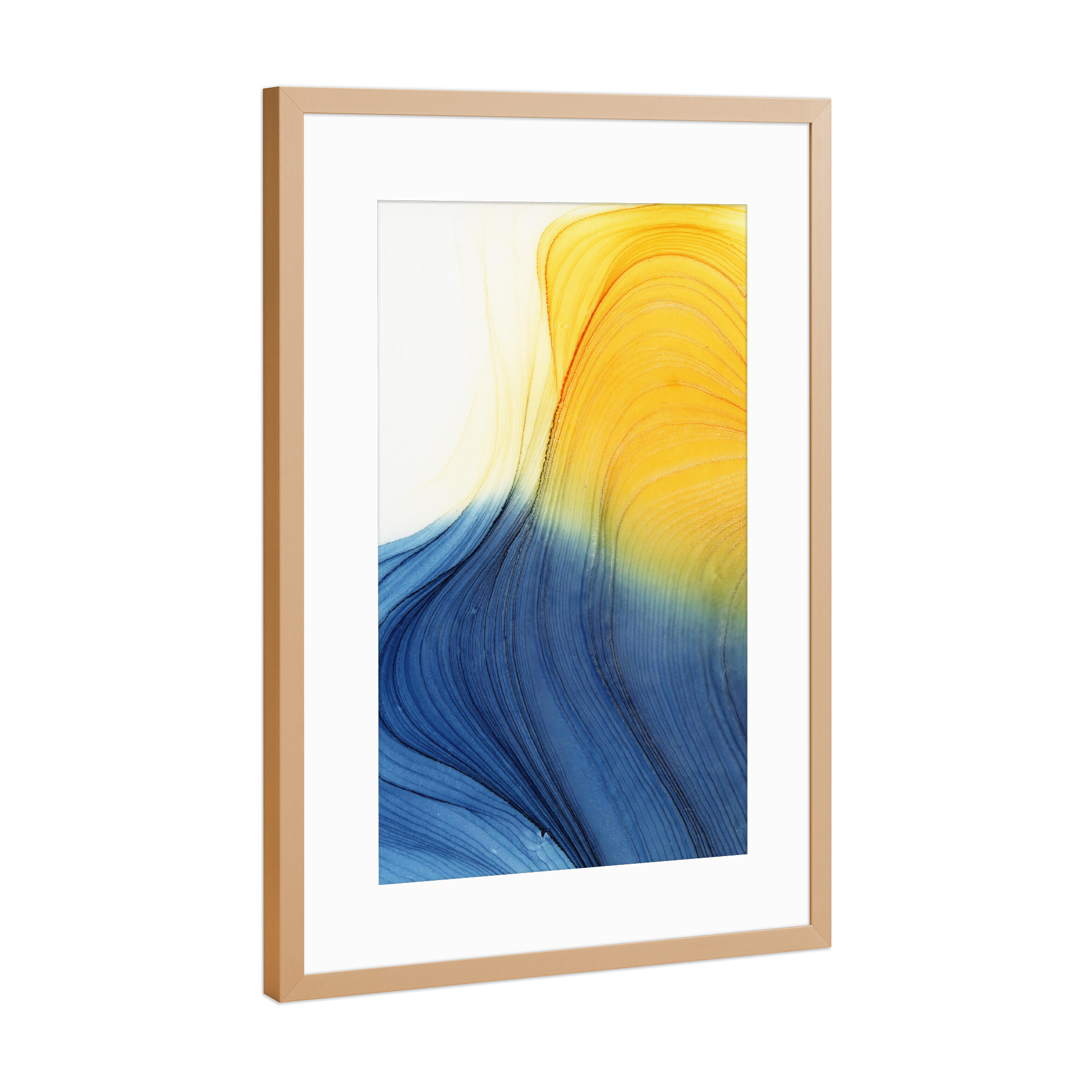 Poster mit Rahmen Kupfer "Abstract Bunt Welle" artboxONE - Abstrakt